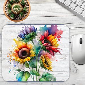 New! Sunflowers watercolor mouse pad, final price!